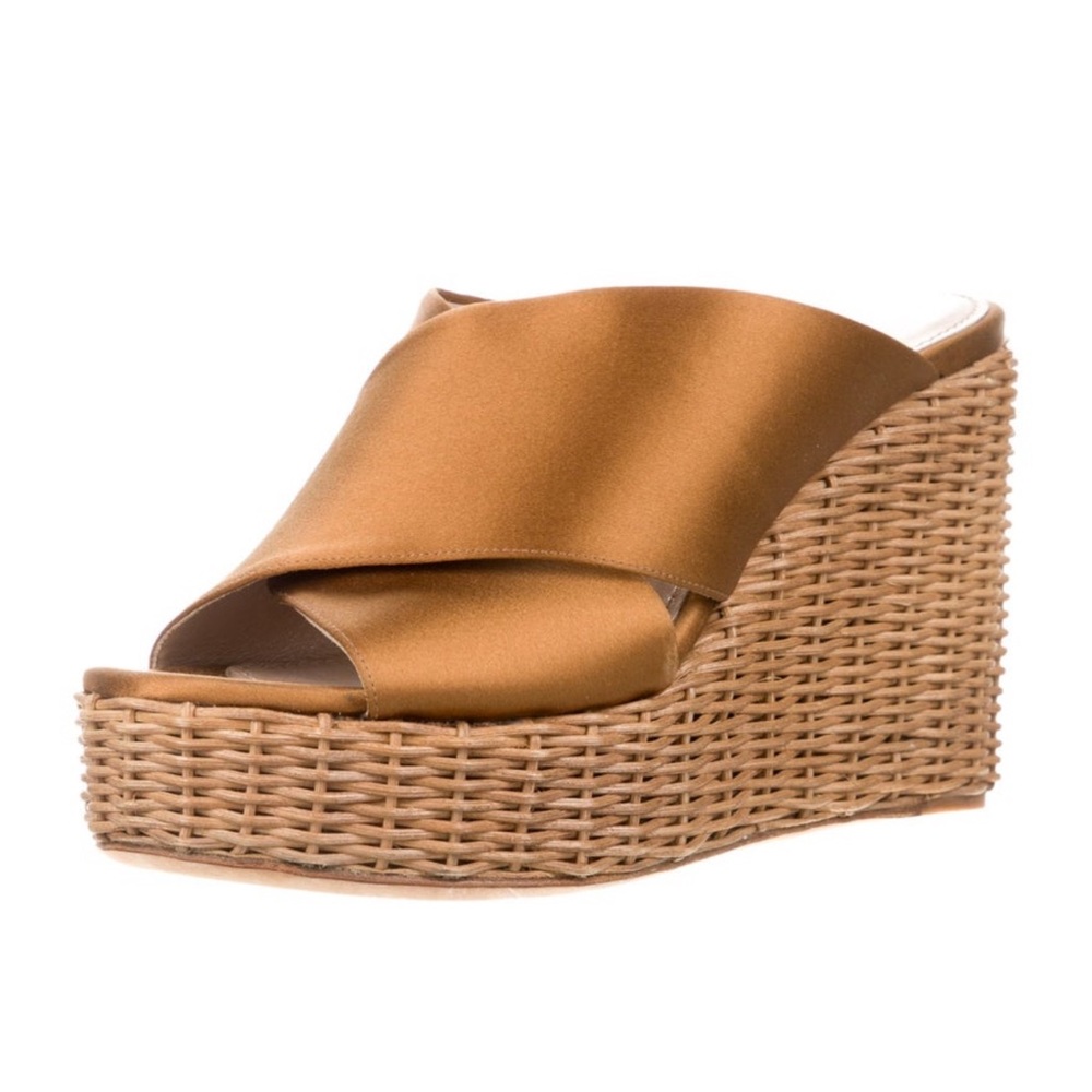 miu miu open toe sandal with wicker wedge !